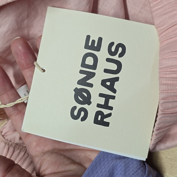 {Sonderhouse} Pink Linen Women's Shorts (Only) - Size XL - Picture 11 of 12